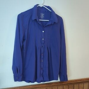 L.L. Bean Women's Button-Up Blouse in Deep Blue